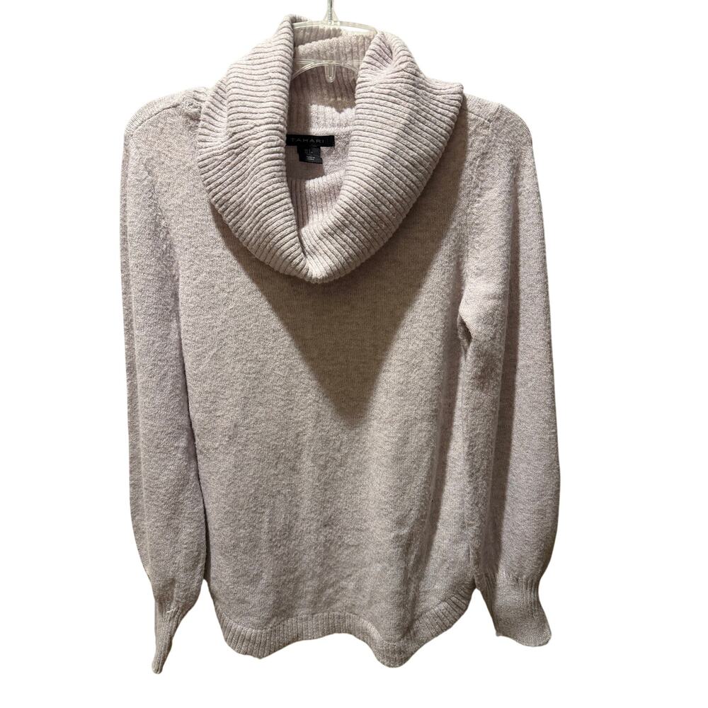 Soft Tahari Cowl Neck Pullover Sweater Tulip Hemline Cozy Fall Fashion Size S